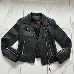 EUC Genuine leather biker jacket